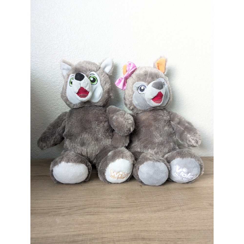 BAB Wiley And Violet The Grey Wolf Lot of 2 Great Wolf Lodge 16" Plush